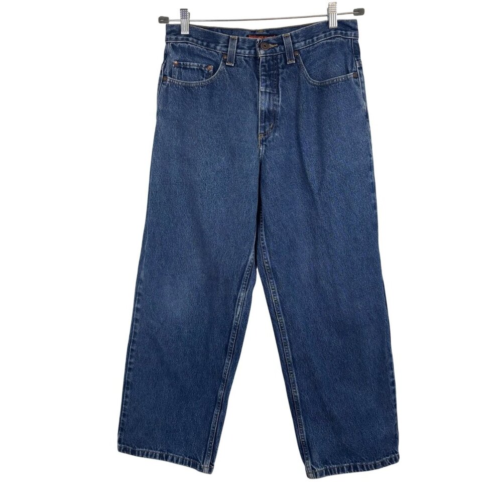 Vintage Y2K Anchor Blue Beyond Baggy Jeans 31x30 Relaxed Loose Fit Dark Wash